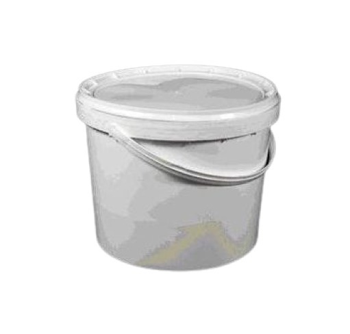 Plastikinis kibiras su dangčiu, baltos sp., tinka sąlyčiui su maistu, 10 L-0