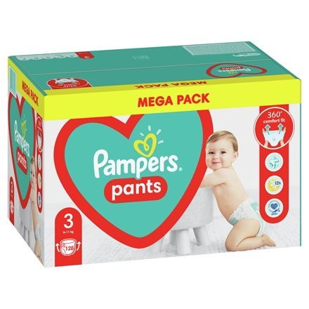 Sauskelnės-kelnaitės PAMPERS Pants, Mega Pack, 3 dydis, 128 vnt.-0