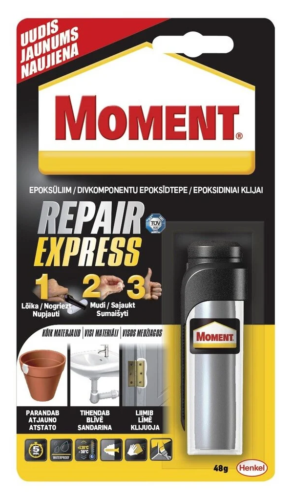 Dvikomponenčiai klijai, MOMENT Repair Express, 48 g-0