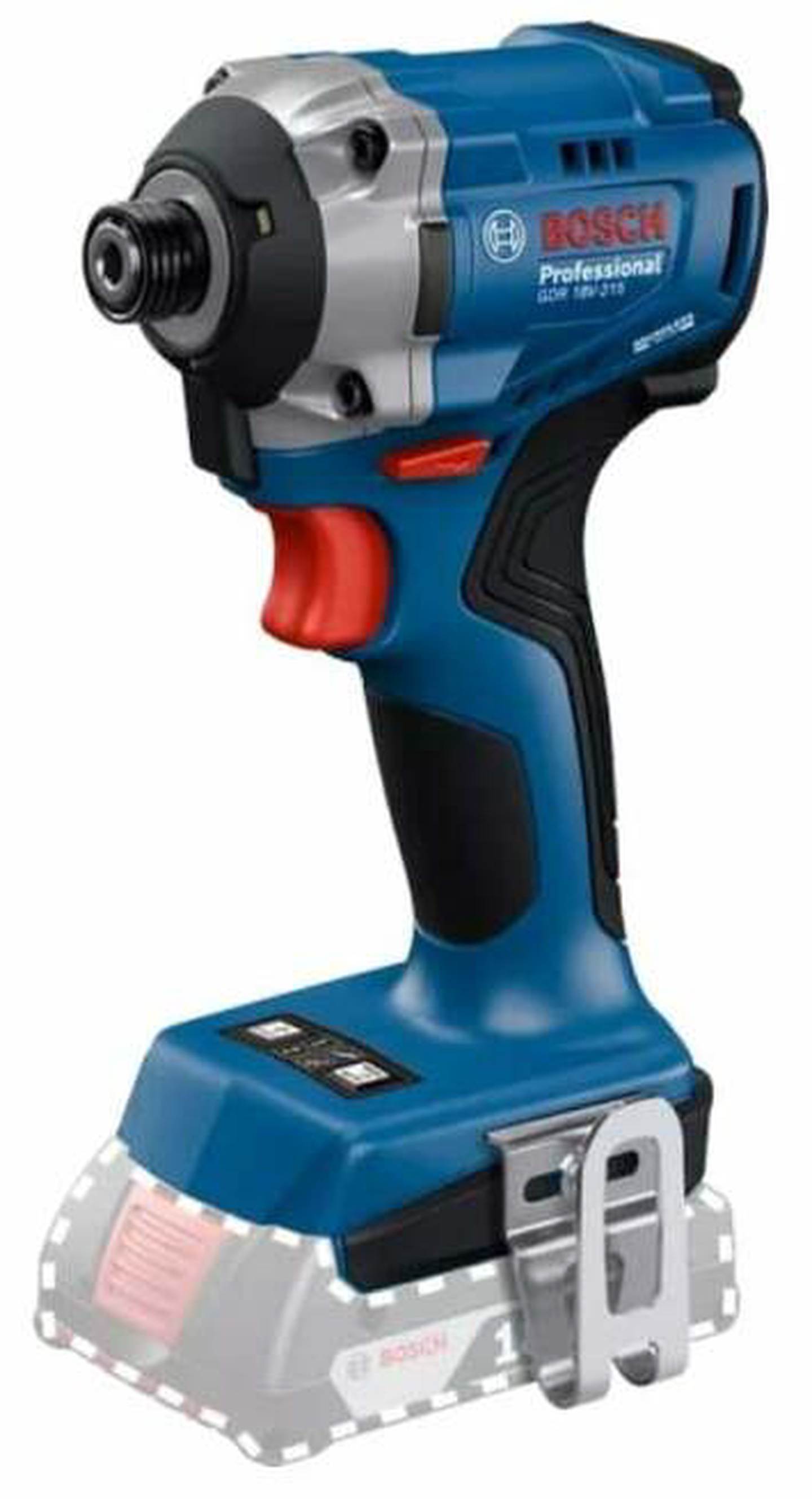 Akumuliatorinis smūginis suktuvas BOSCH GDR 18V-215 Solo, 18 V, 215 Nm, 1/4", be akumuliatoriaus - 1