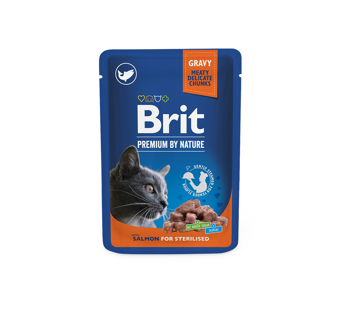 Konservuotas ėdalas katėms Brit Premium Salmon for Sterilised, 100 g