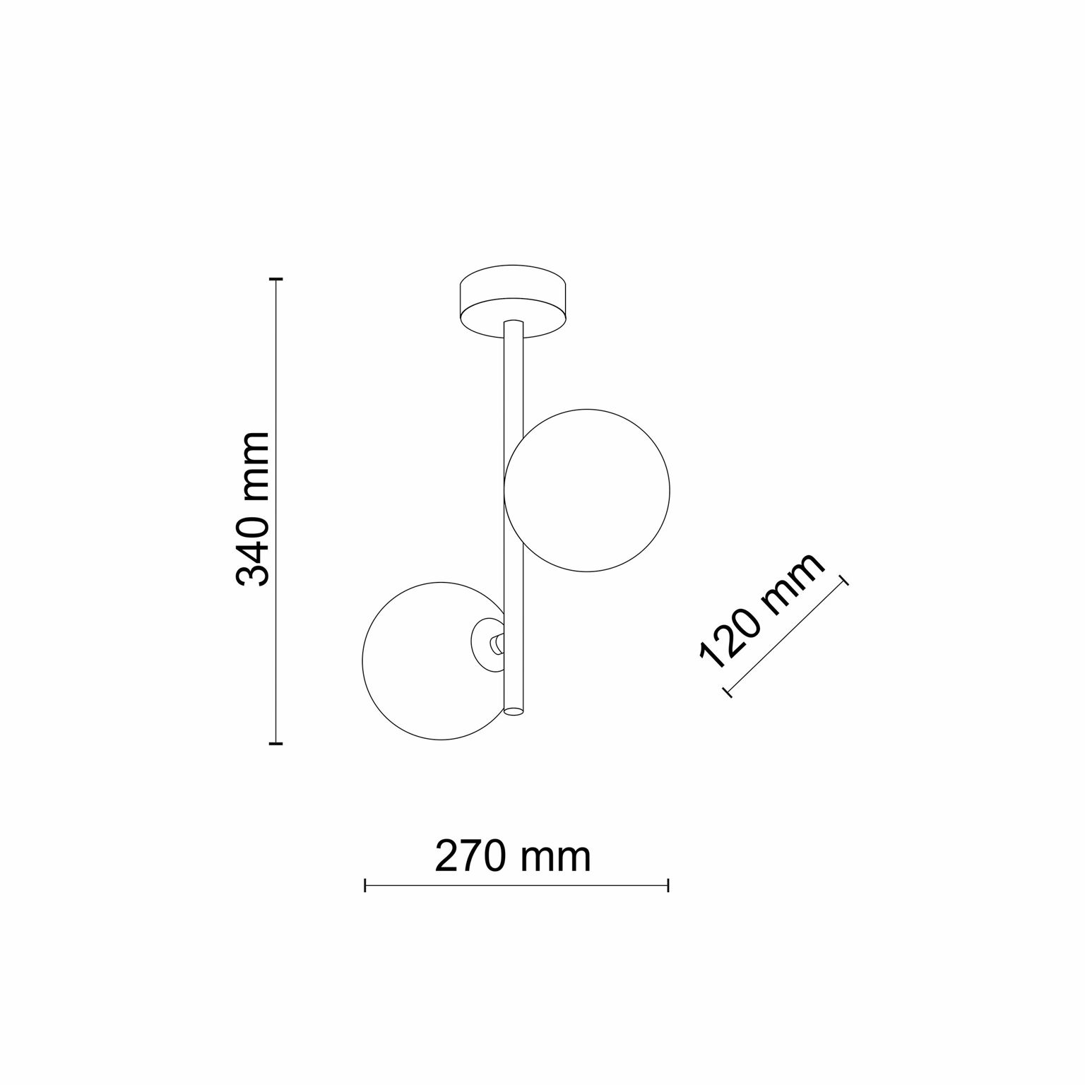 Lubinis šviestuvas TK LIGHTING ESTERA BLACK 2, 2xG9, 6 W-2