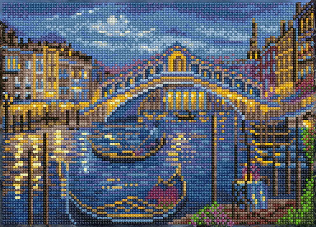Deimantinė mozaika EVENING STROLL TO THE RIALTO BRIDGE 25x35 cm