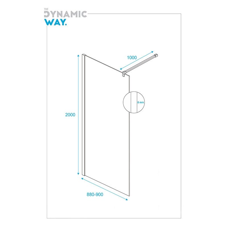 Dušo sienelė DYNAMIC WAY Oceanus 90x200 - 4