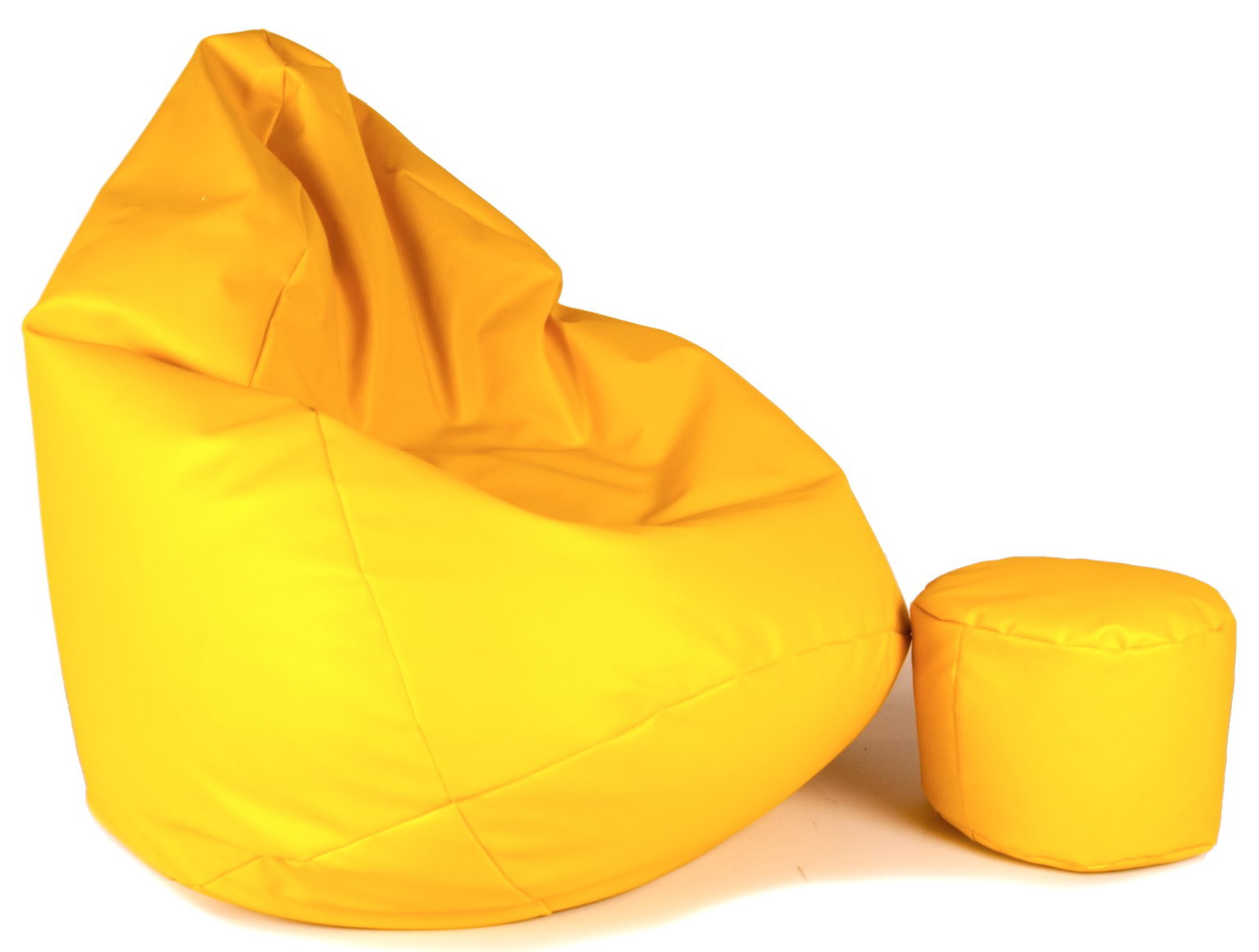 Sėdmaišis su pufu Mega Comfort XXL, dirbtinė oda, geltonas - 3