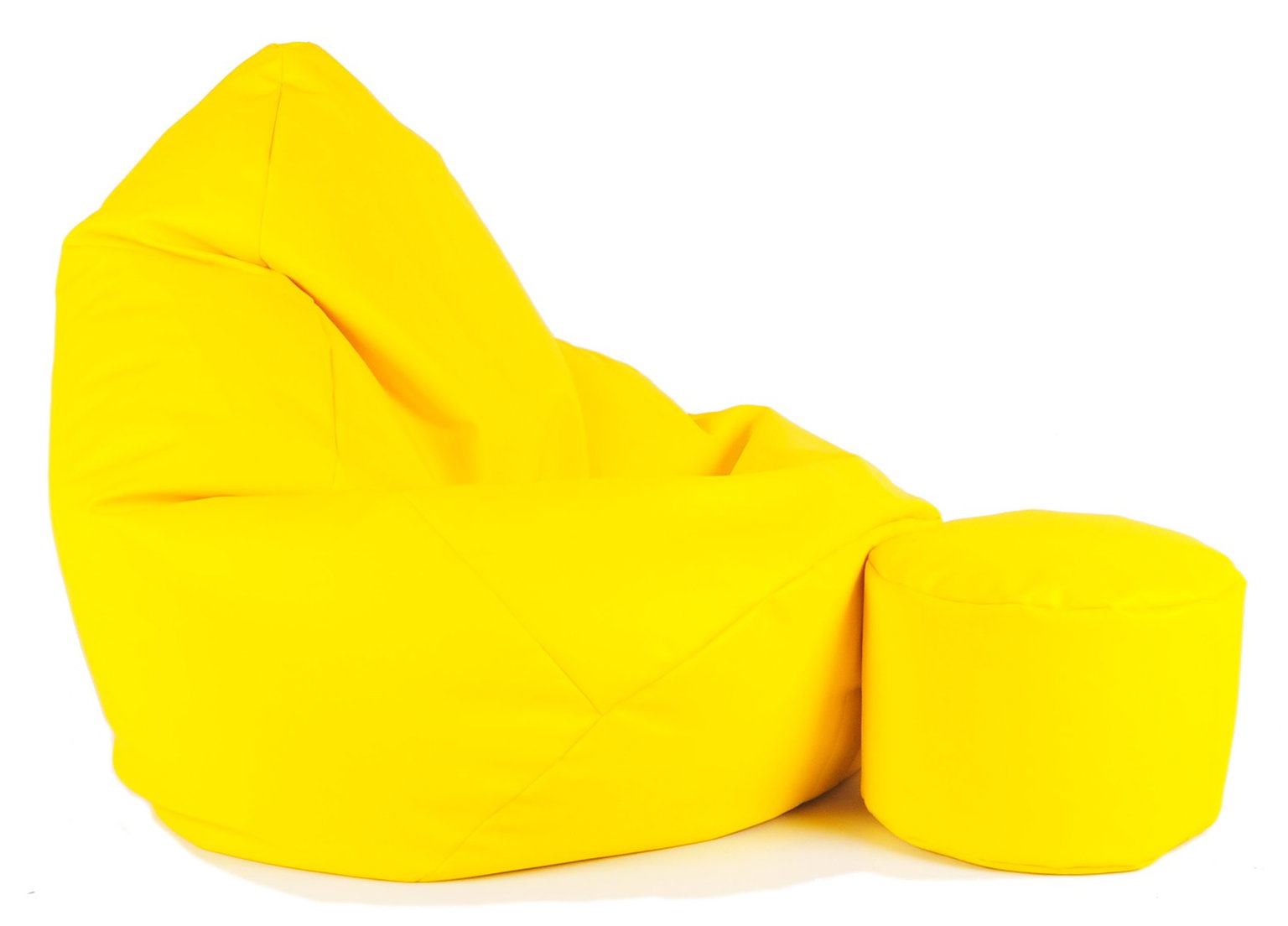 Sėdmaišis su pufu Mega Comfort XXL, dirbtinė oda, geltonas-0