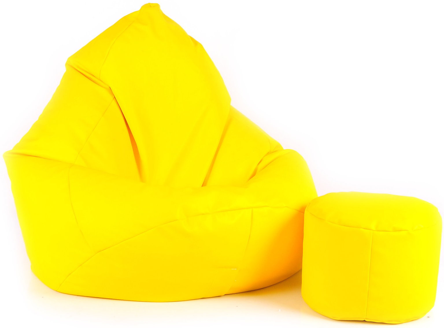 Sėdmaišis su pufu Mega Comfort XXL, dirbtinė oda, geltonas-1