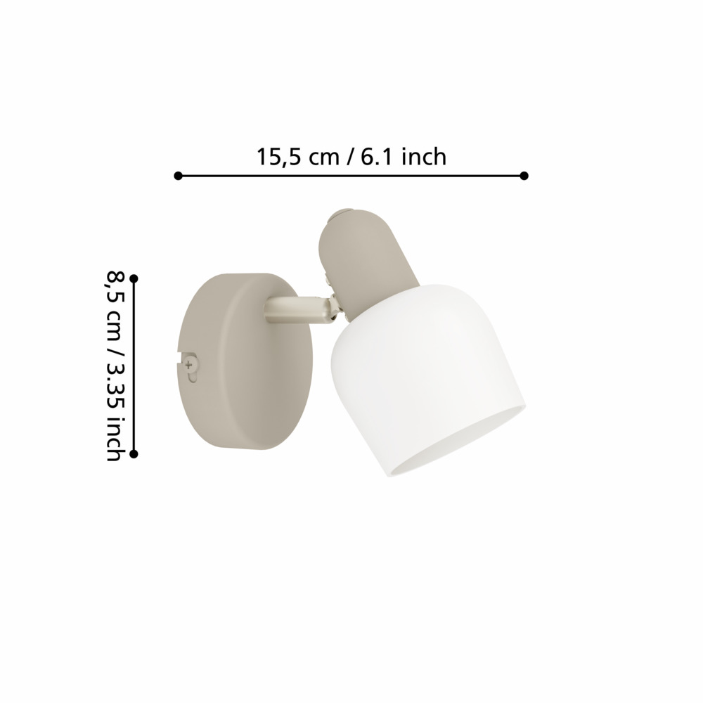 Taškinis šviestuvas EGLO CORATO, E14, 1 x 18W, smėlio sp, 15x12,5x8,5cm - 3