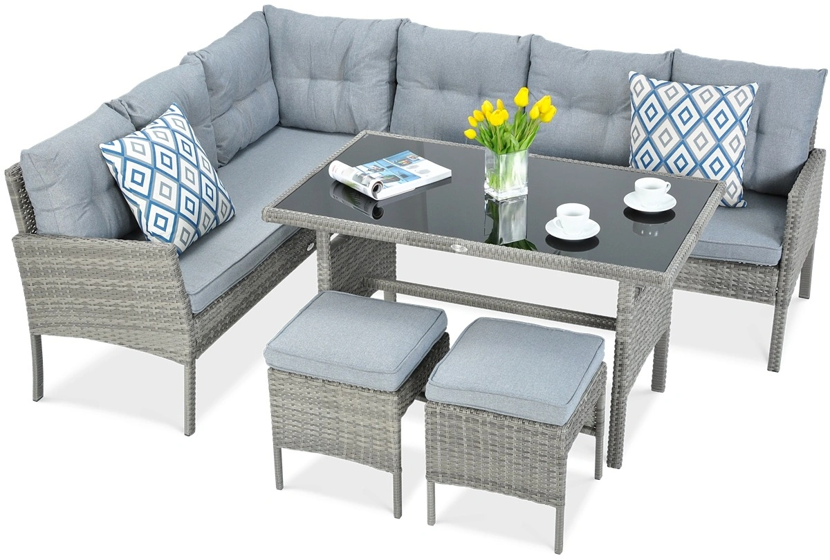 Lauko baldų komplektas CORTINA Corner + su foteliu, Dolphin Grey - 3