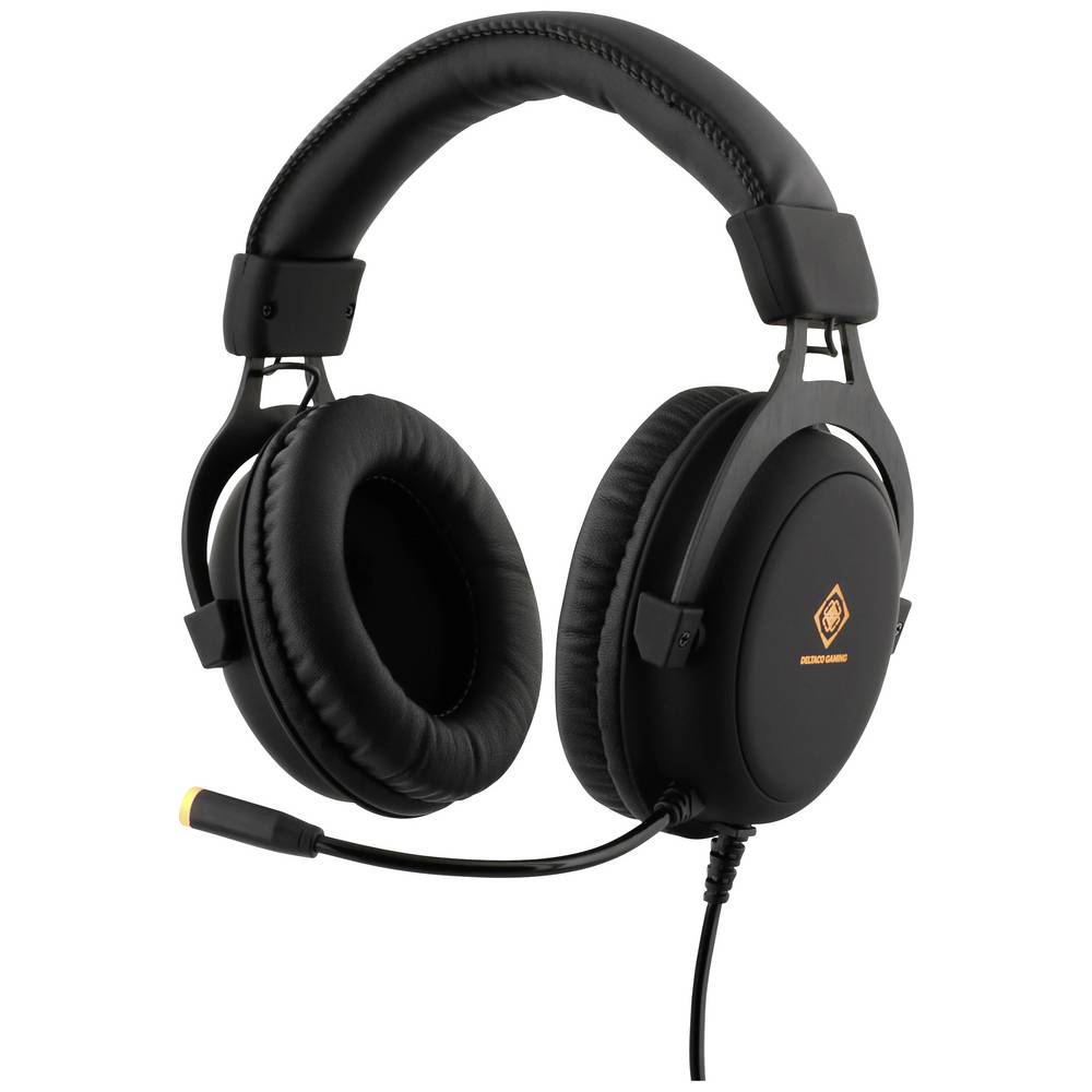 Ausinės DELTACO GAMING, 2 x 3,5 mm, LED, 20 HZ - 20KHZ, GAM-030, juodos sp. - 1