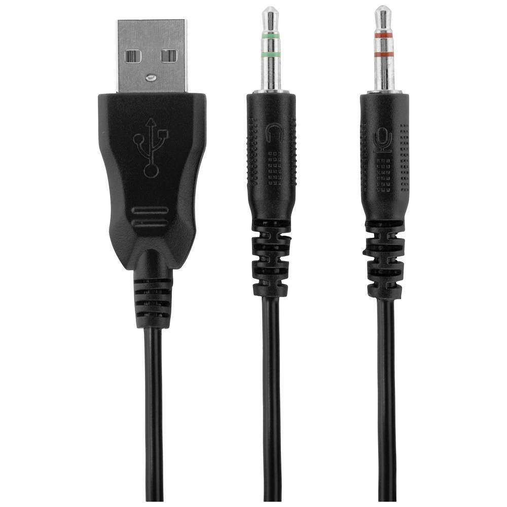 Ausinės DELTACO GAMING, 2 x 3,5 mm, LED, 20 HZ - 20KHZ, GAM-030, juodos sp. - 3