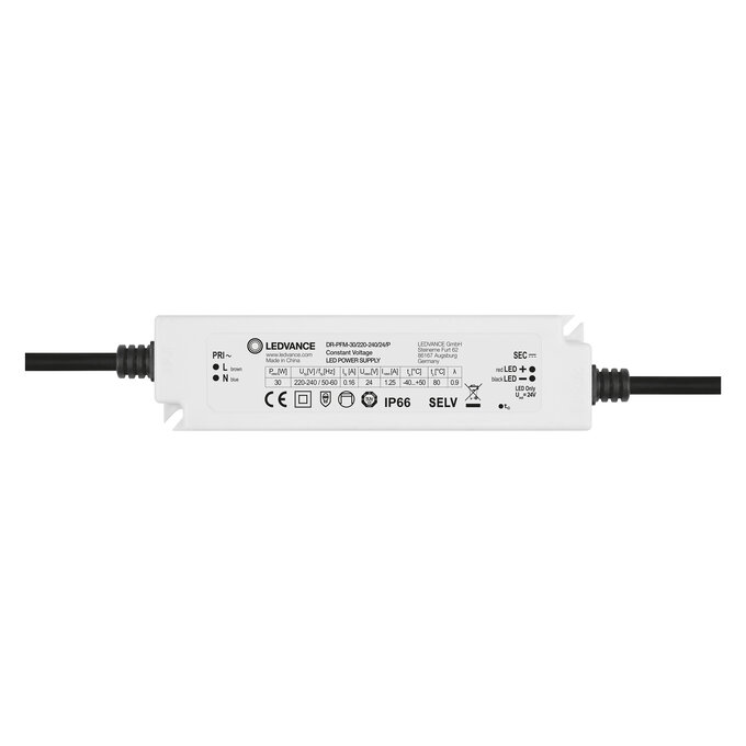 LED transformatorius LEDVANCE DR PFM, IP66, 30 W, įėjimas AC220-240V, išėjimas DC24V-1