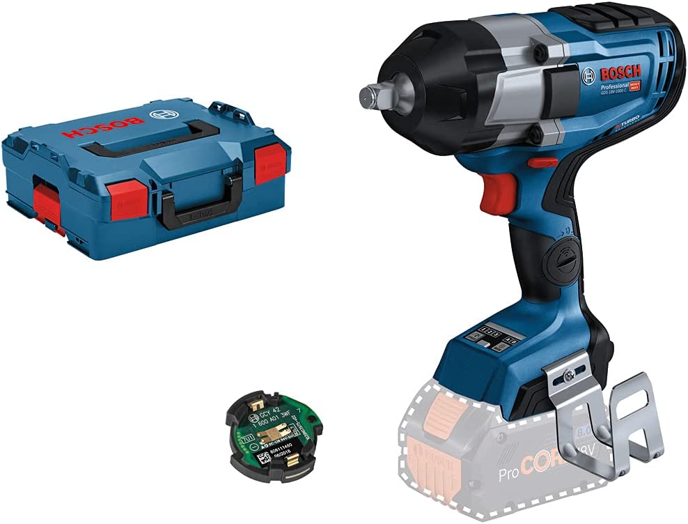 Akumuliatorinis smūginis veržliasūkis BOSCH PRO BITURBO GDS 18V-1000 C solo, 18V (be akum., 1/2 , su L-BOXX)-0