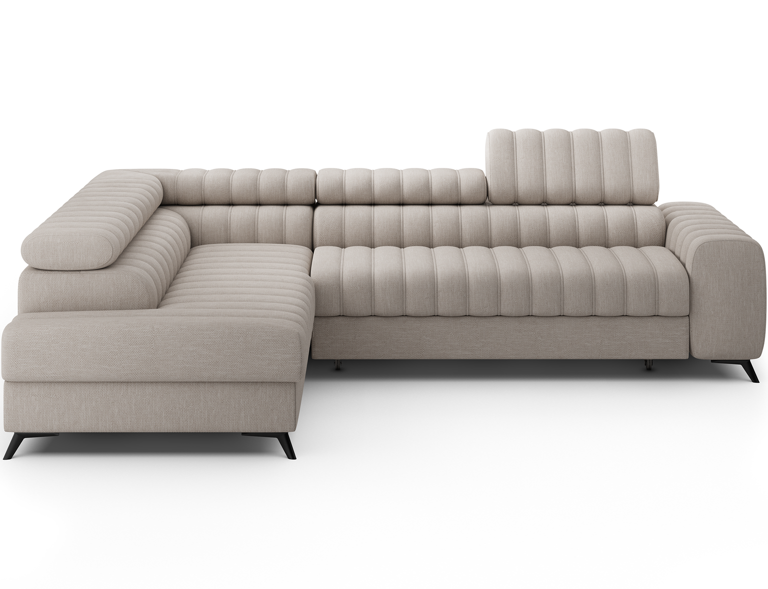 Kampinė sofa Kanedo, tamsaus smėlio spalva, kairinė, 204 x 269 cm x 86 cm-0