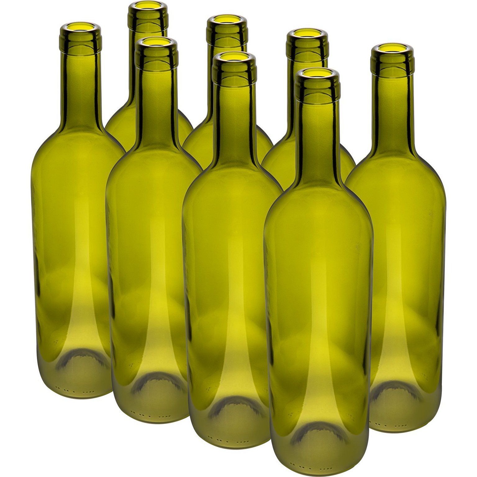 Vyno buteliai BIOWIN, žalios sp., 8 vnt, 750 ml - 2