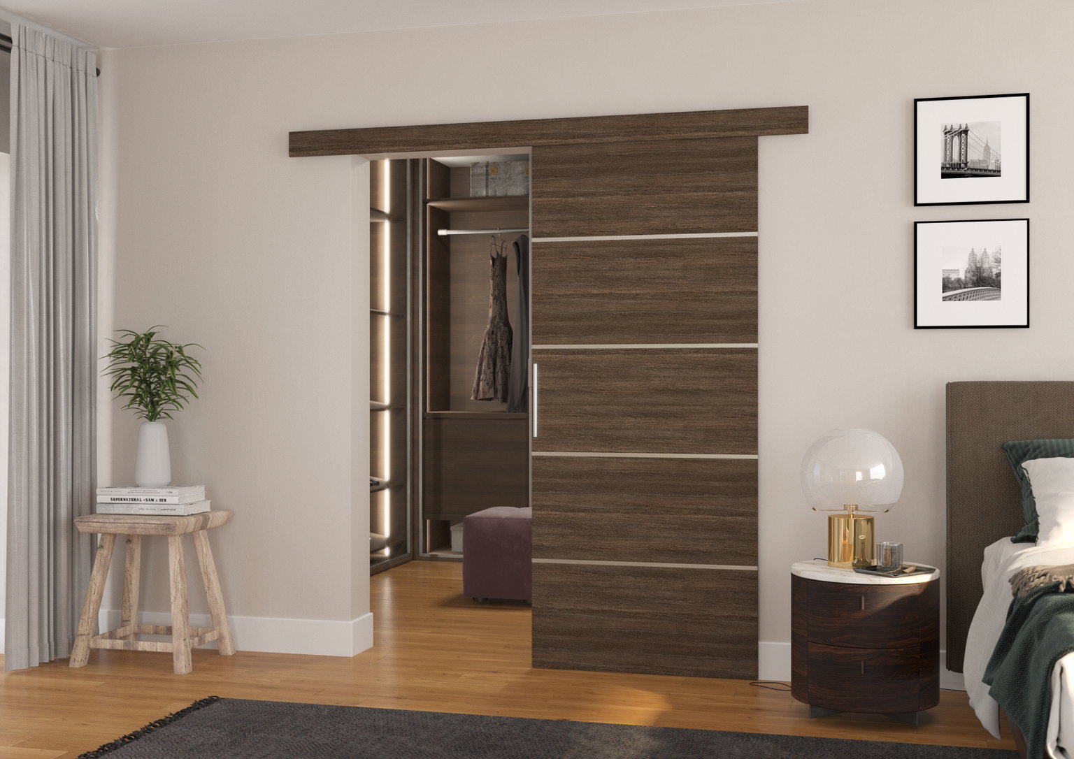 Stumdomos durys TONY 96, 96 x 205 cm, ruda-0