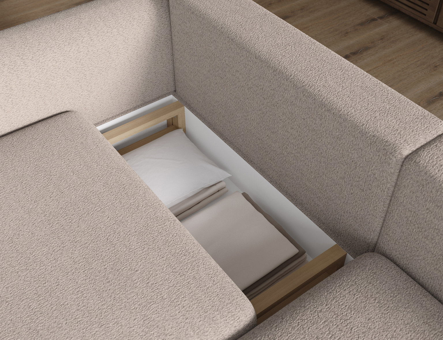 Kampinė sofa Acossta, pilka sp., dešininė, 154 x 244 cm x 95 cm - 7