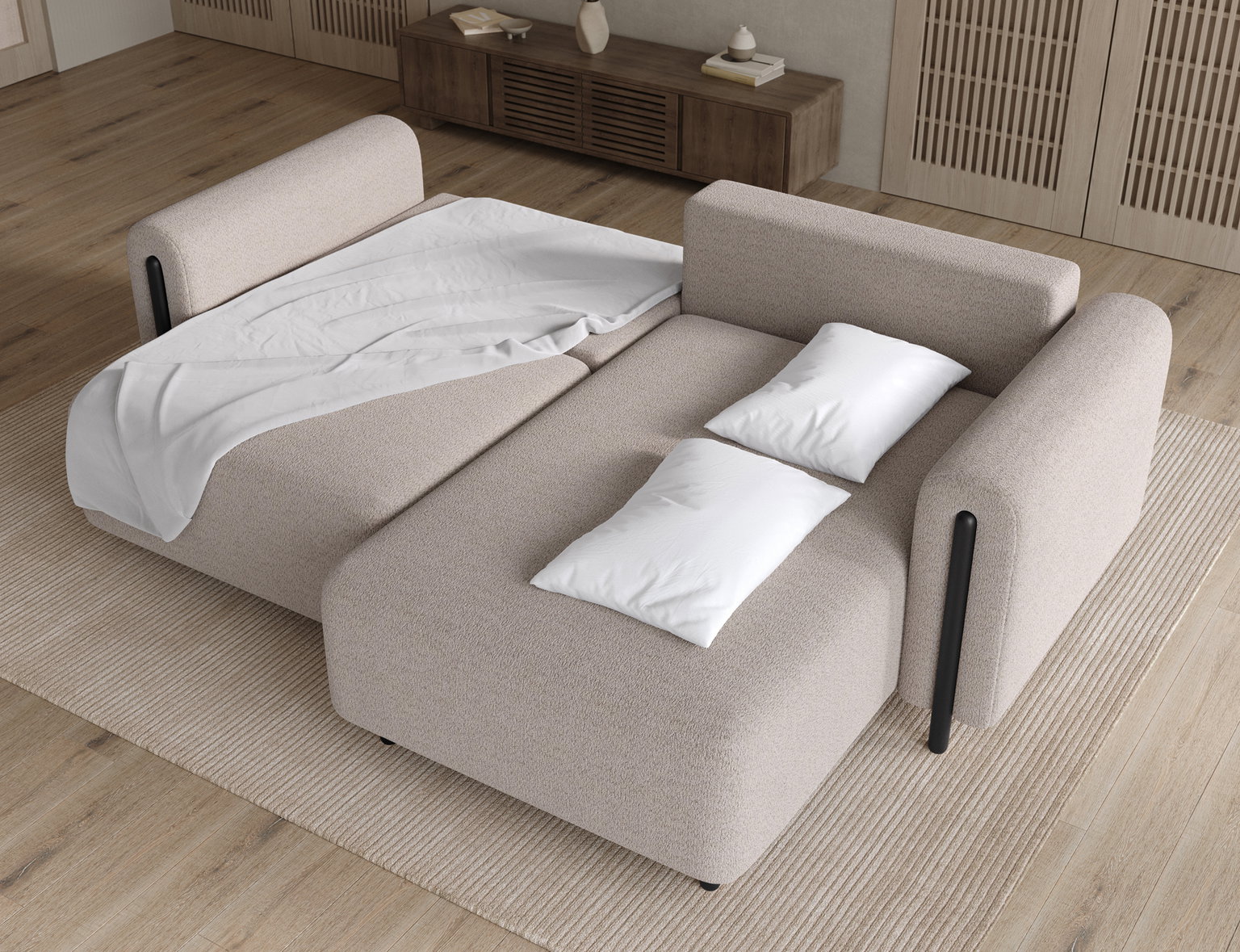 Kampinė sofa Acossta, pilka sp., dešininė, 154 x 244 cm x 95 cm - 6