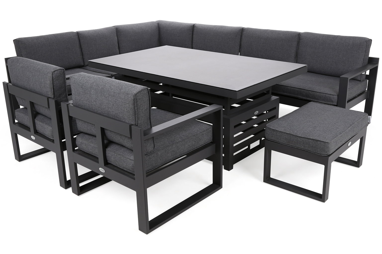 Lauko baldų komplektas Neapol Comfort Corner, 10 vietų, tamsiai pilka - 3