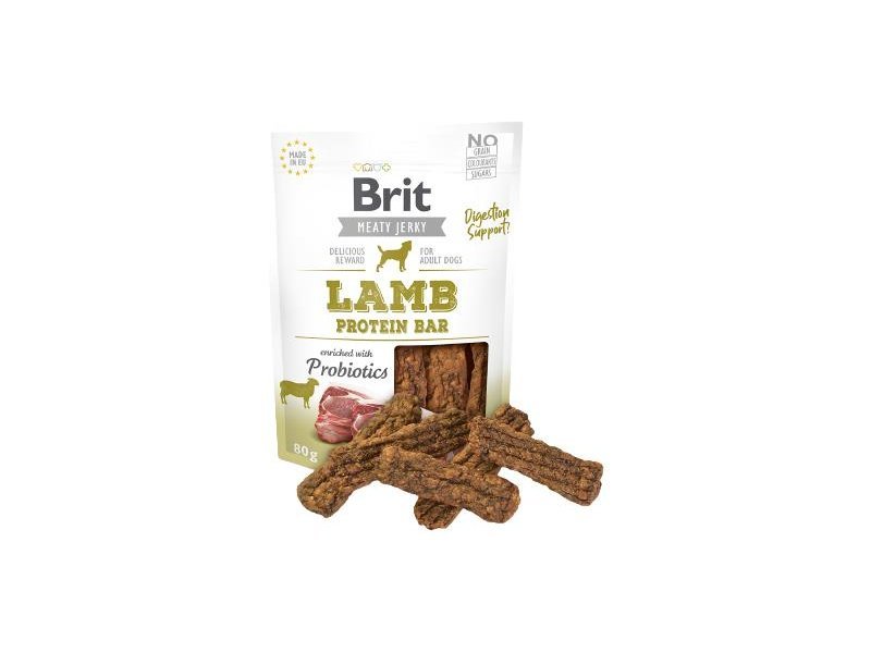 Skanėstas šunims BRIT Jerky Lamb Protein Bar, su ėriena ir vištiena, 80 g