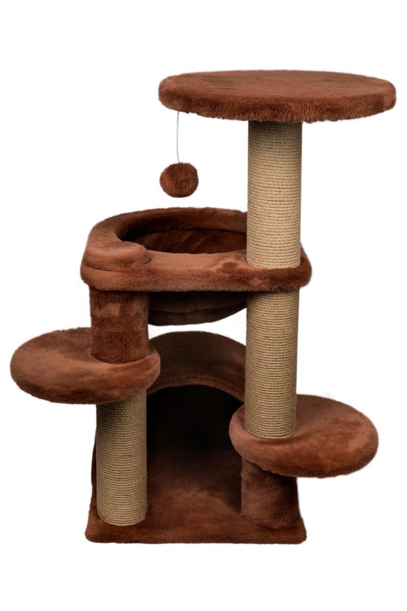 Kačių draskyklė - rudos spalvos, 65x60x84 cm