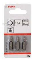 Punte Per Cacciavite Bosch T10 Extradura - 3 Pezzi, Punta C Mirtillo, 25 Mm, Per Lavori Professionali - Foto 2