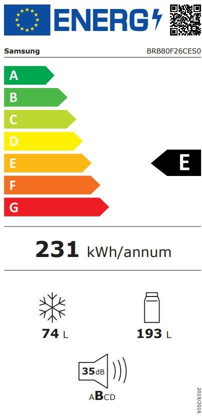 Įmontuojamas šaldytuvas SAMSUNG BRB80F26CES0EO, 177,5 cm - 7
