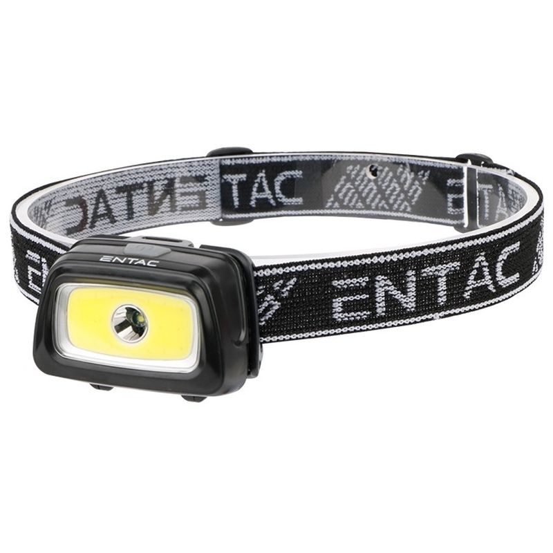 Žibintas ant galvos ENTAC, IP54, 3W, 100 + 140 lm, elementai 3xAAA (neįeina), juodos spalvos-1