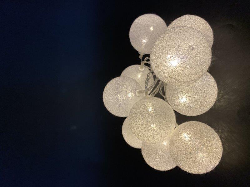 Elektrinė girlianda COTTON BULBS, 10 LED, 3 V, balta, 1.65 m-1