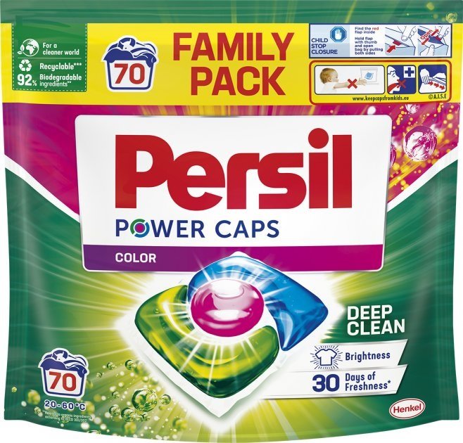 Skalbimo kapsulės PERSIL Power Caps Color Doy, 70 skalbimų