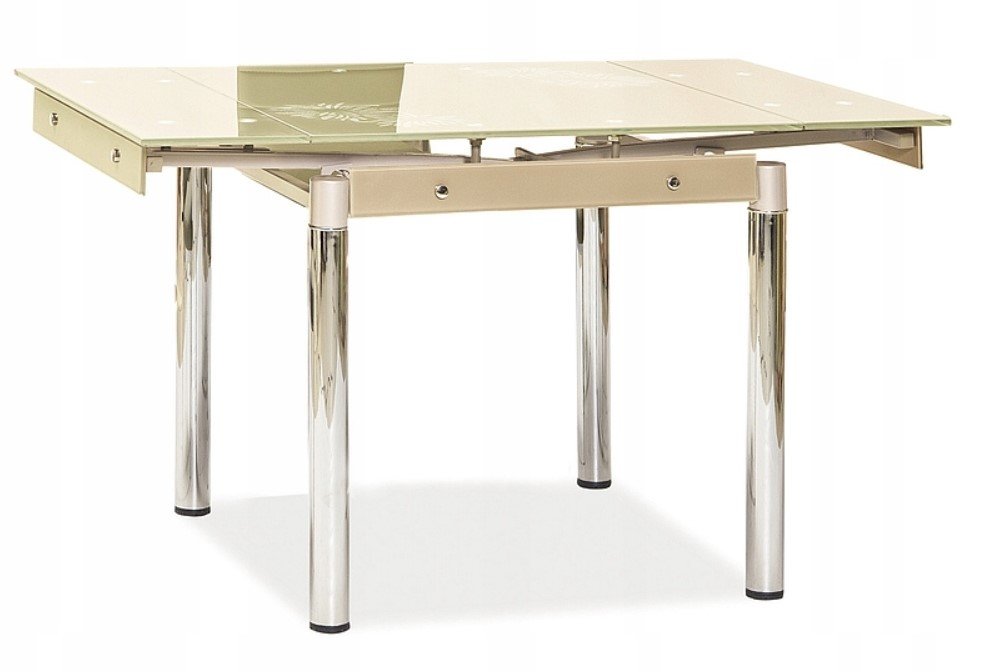 Valgomojo stalas GD082, 80 x 80 cm, kreminė/chromo - 2