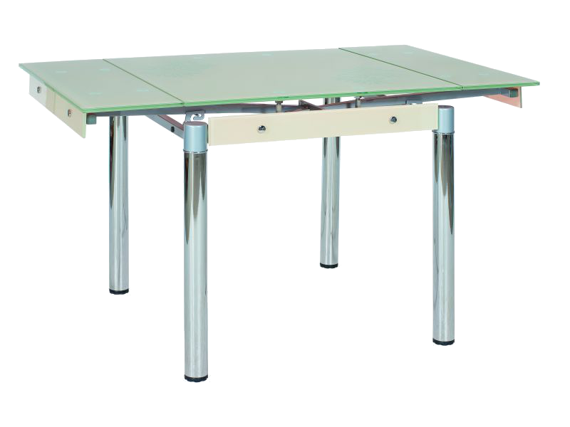 Valgomojo stalas GD082, 80 x 80 cm, kreminė/chromo - 1