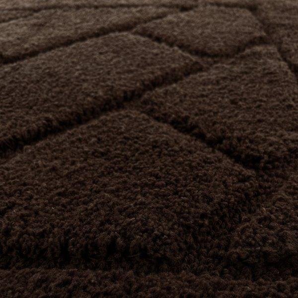 Vonios kilimėlis CREYA MEGANE, perdirbta medvilnė, tamsiai rudos sp., 60 x 60 cm - 2