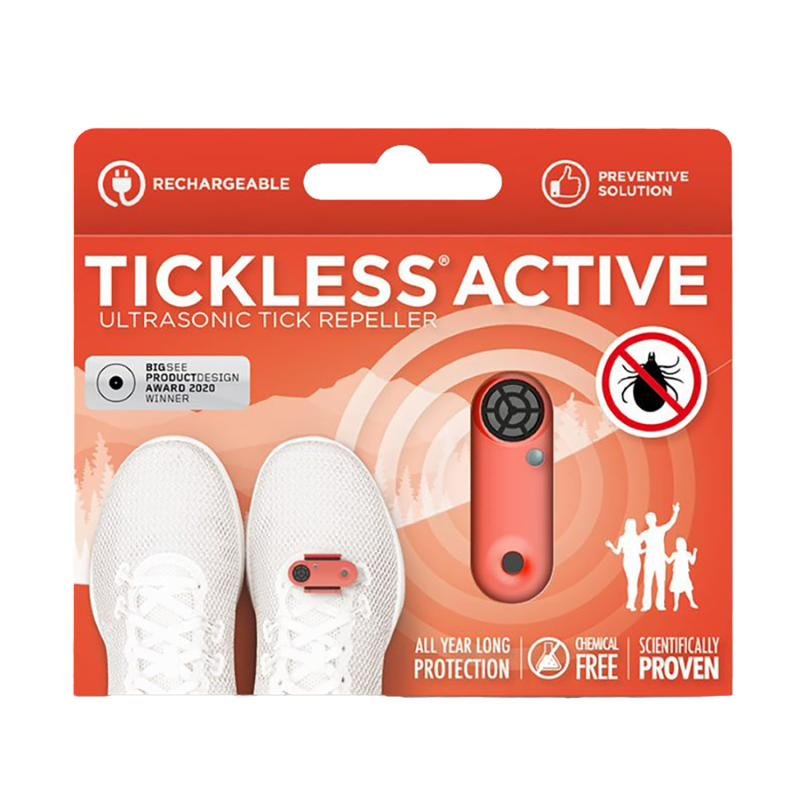 Ultragarsinis  įkraunamas pakabukas TICKLESS  Active nuo erkių ir blusų žmonėms, oranžinis