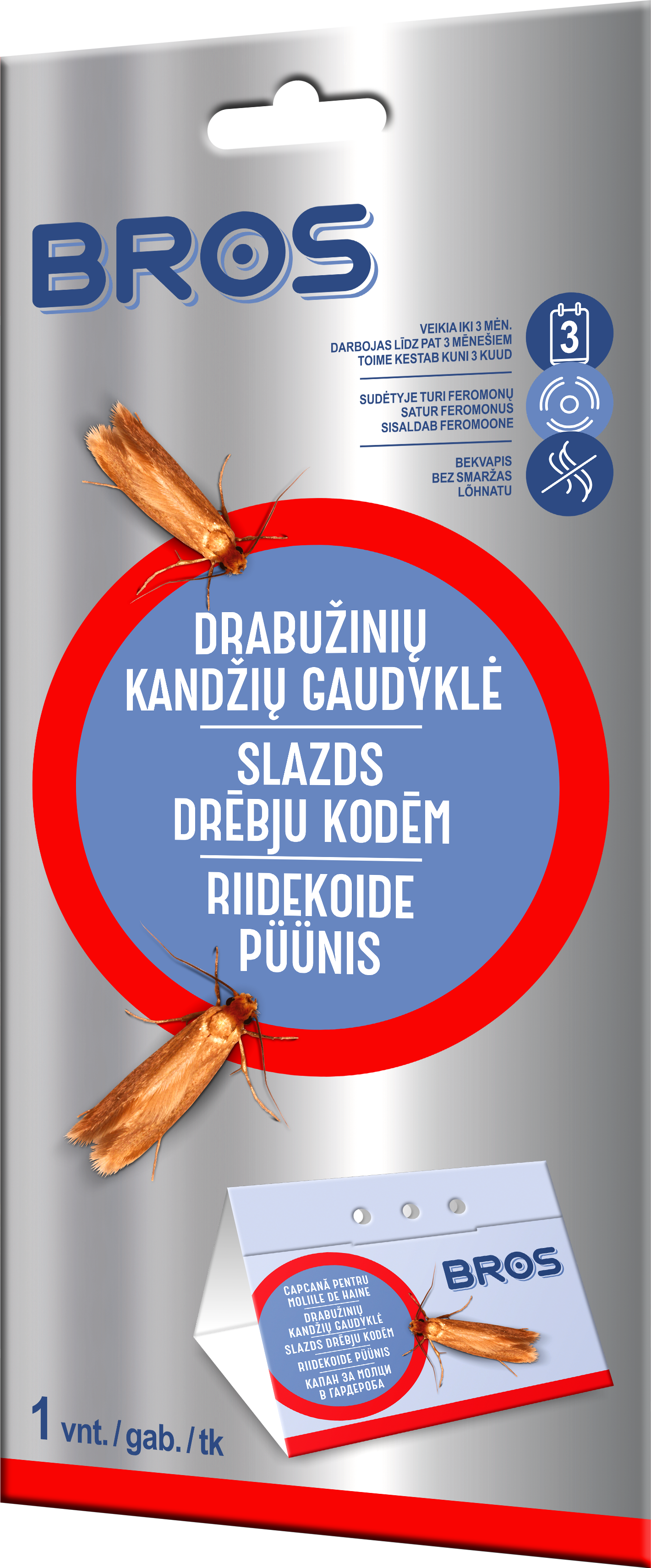 Lipni drabužinių kandžių gaudyklė BROS-0