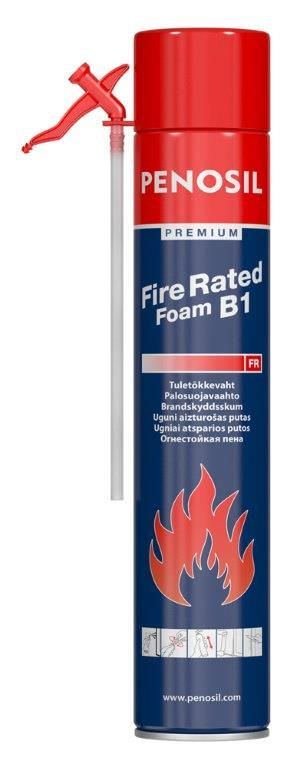 Šiaudelinės priešgaisrinės montavimo putos PENOSIL FIRE RATED FOAM B1, 750 ml