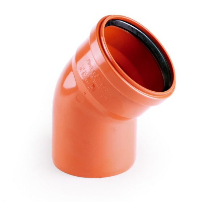 PVC lauko kanalizacijos alkūnė PIPELIFE, DN160 x 30°