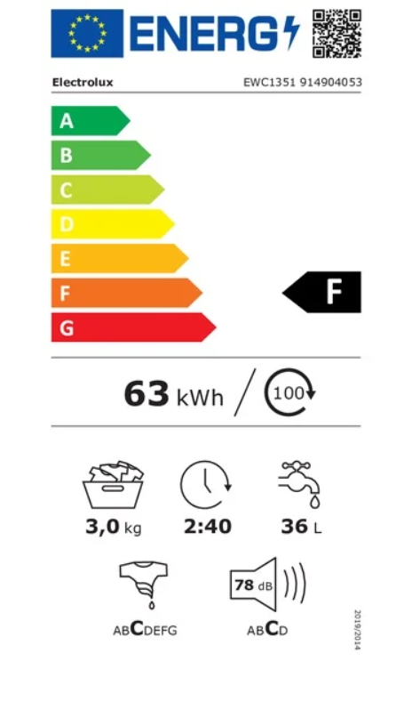 Skalbimo mašina Electrolux EWC 1351, 3 kg - 3