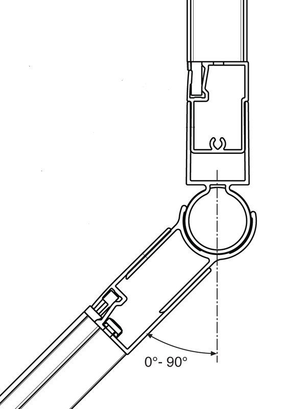 Sujungimo profilis reguliuojamu kampu Ifö Solid SVVS N, 1950 mm, aliuminio spalvos - 4