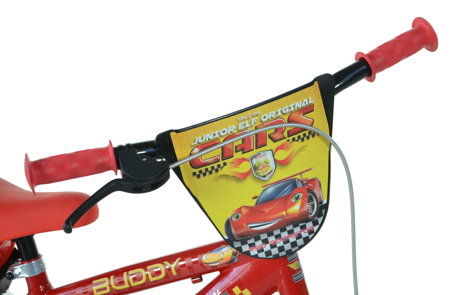 Vaikiškas dviratis Dino Bikes Cars, juodas/raudonas, 12"-1