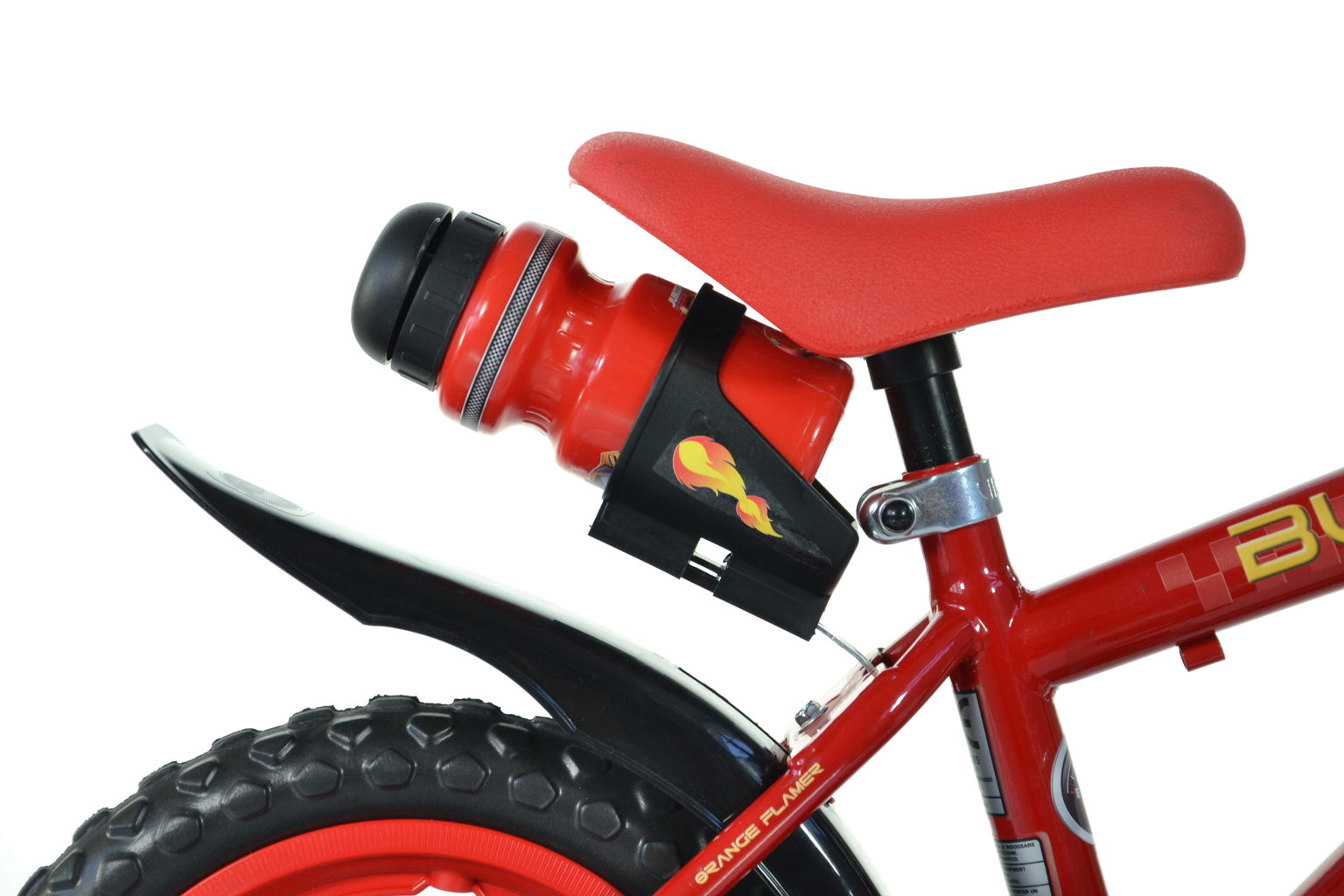 Vaikiškas dviratis Dino Bikes Cars, juodas/raudonas, 12" - 5