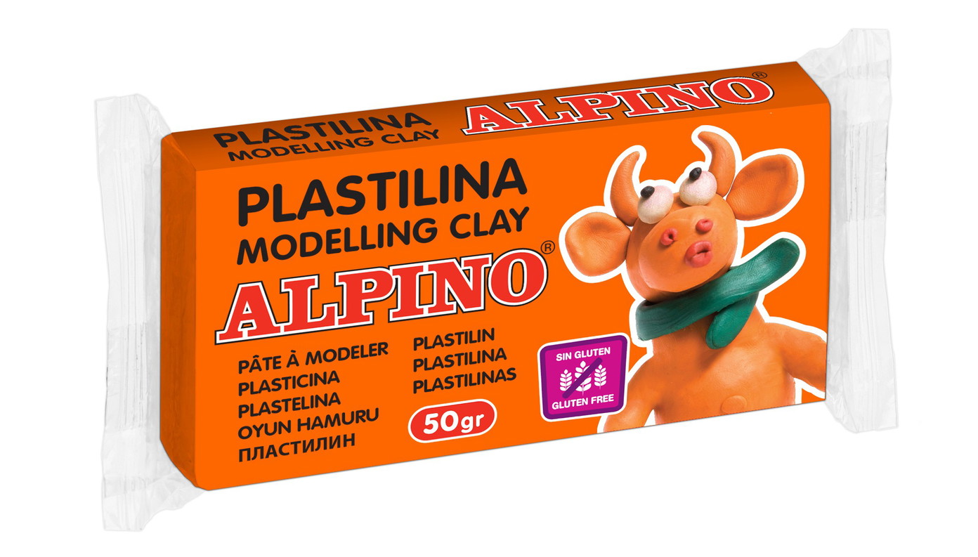 Plastilinas ALPINO, 50 g, oranžinis-0