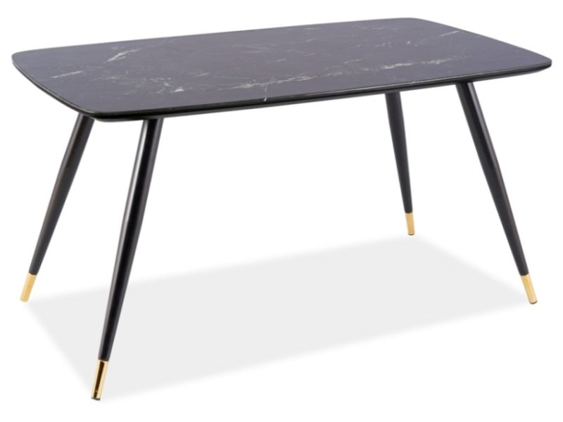 Valgomojo stalas CYRYL I, 140 x 80 cm, juodas
