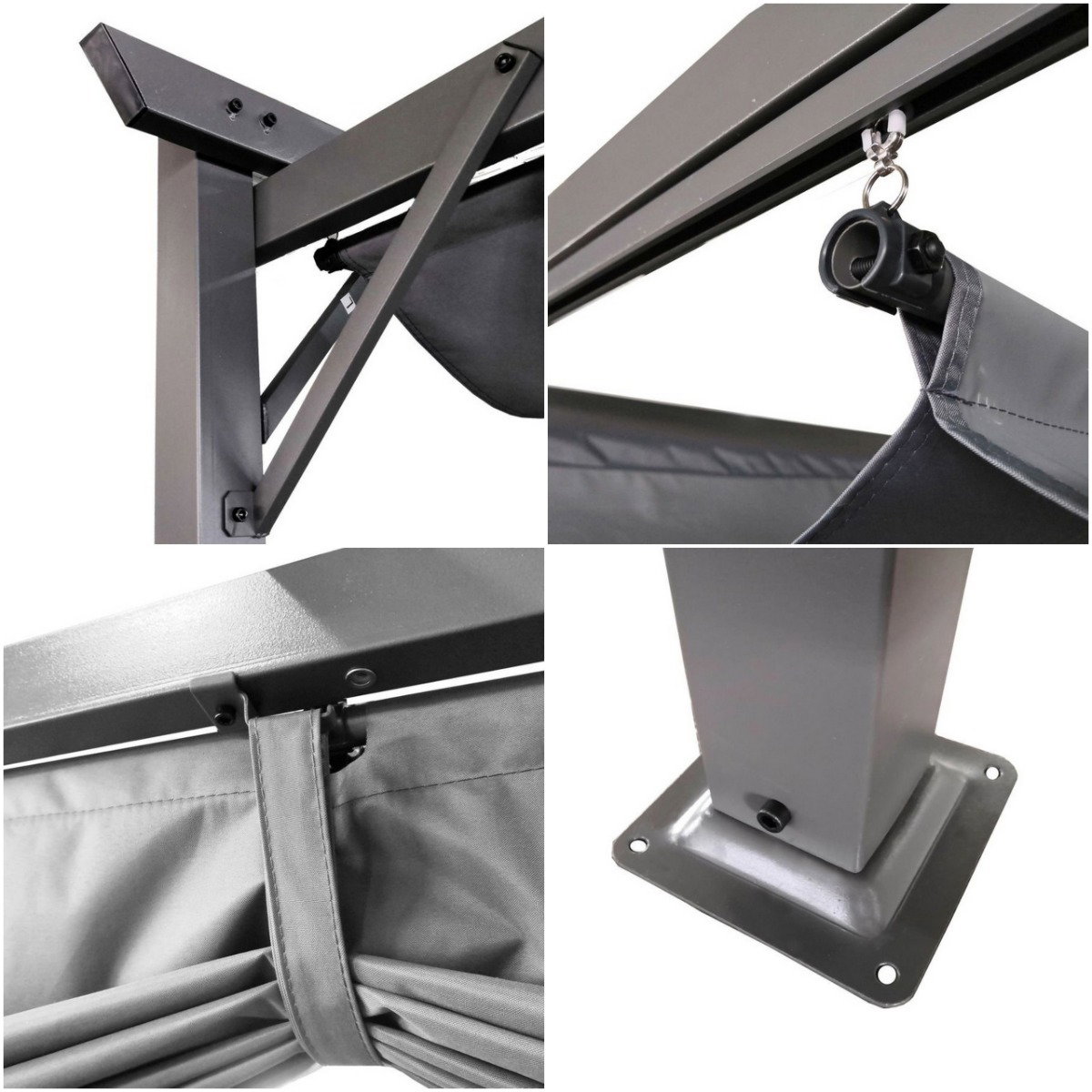Pavėsinė Pergola ELEGANCE WALL AUTOMATIC 300x600x256 cm su LED, Anthracite/Light Grey, montuojama prie sienos - 3