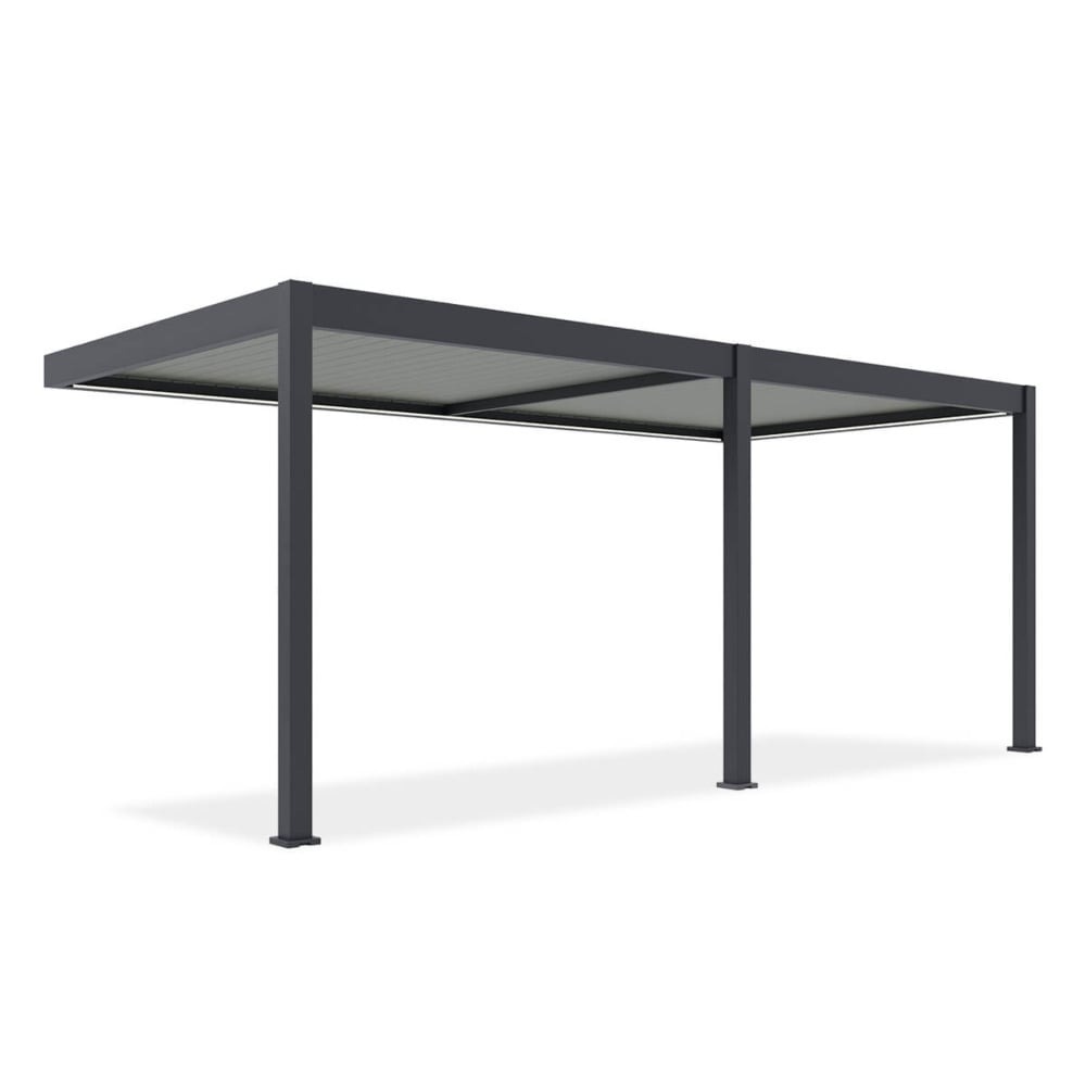 Pavėsinė Pergola ELEGANCE WALL AUTOMATIC 300x600x256 cm su LED, Anthracite/Light Grey, montuojama prie sienos - 4