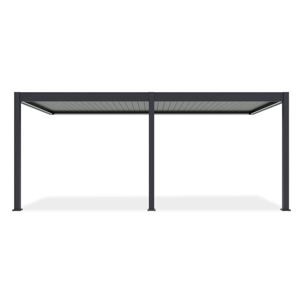 Pavėsinė Pergola ELEGANCE WALL AUTOMATIC 300x600x256 cm su LED, Anthracite/Light Grey, montuojama prie sienos-0