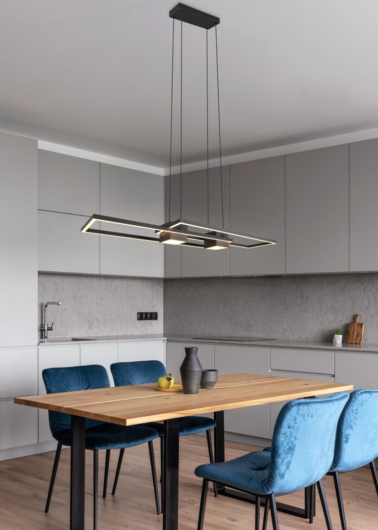 Pakabinamas LED šviestuvas TRIO ALBANY 37W 2700-6500K 4300lm Switch Dimmer 28x100x150cm su pultu - 5