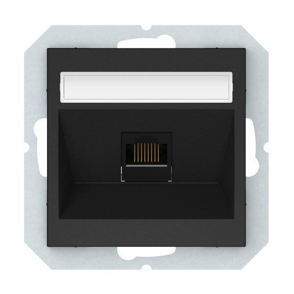 Kompiuterio lizdas Vilma QR1000, 1 x RJ45, be rėmelio, juodos matinės sp.-0