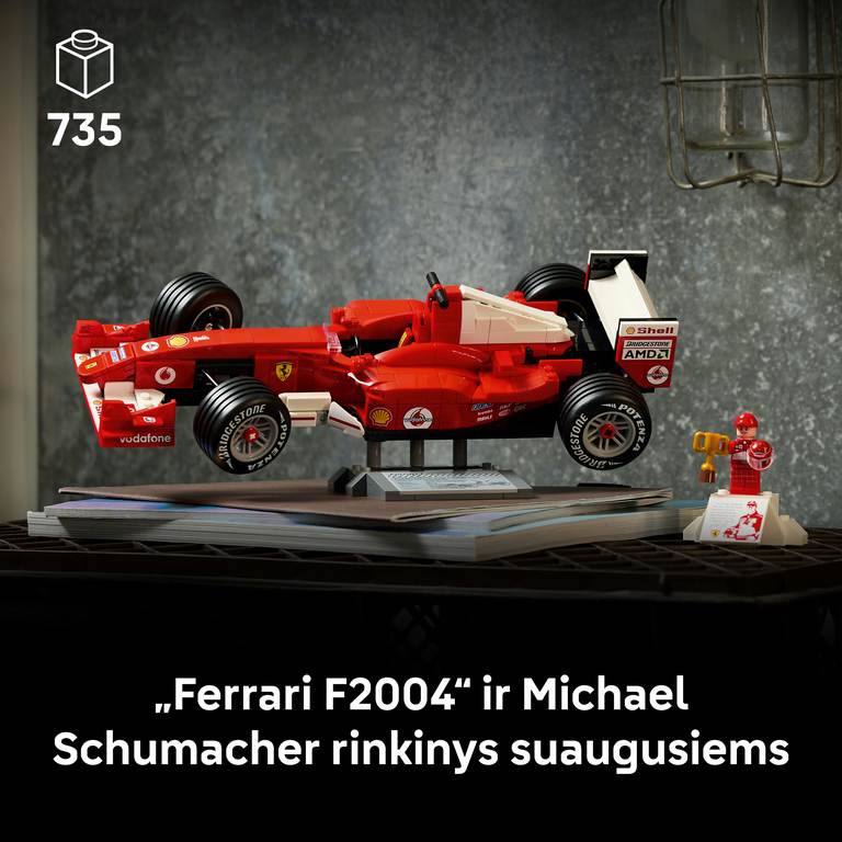 Konstruktorius LEGO Icons Ferrari F2004 & Michael Schumacher - 3