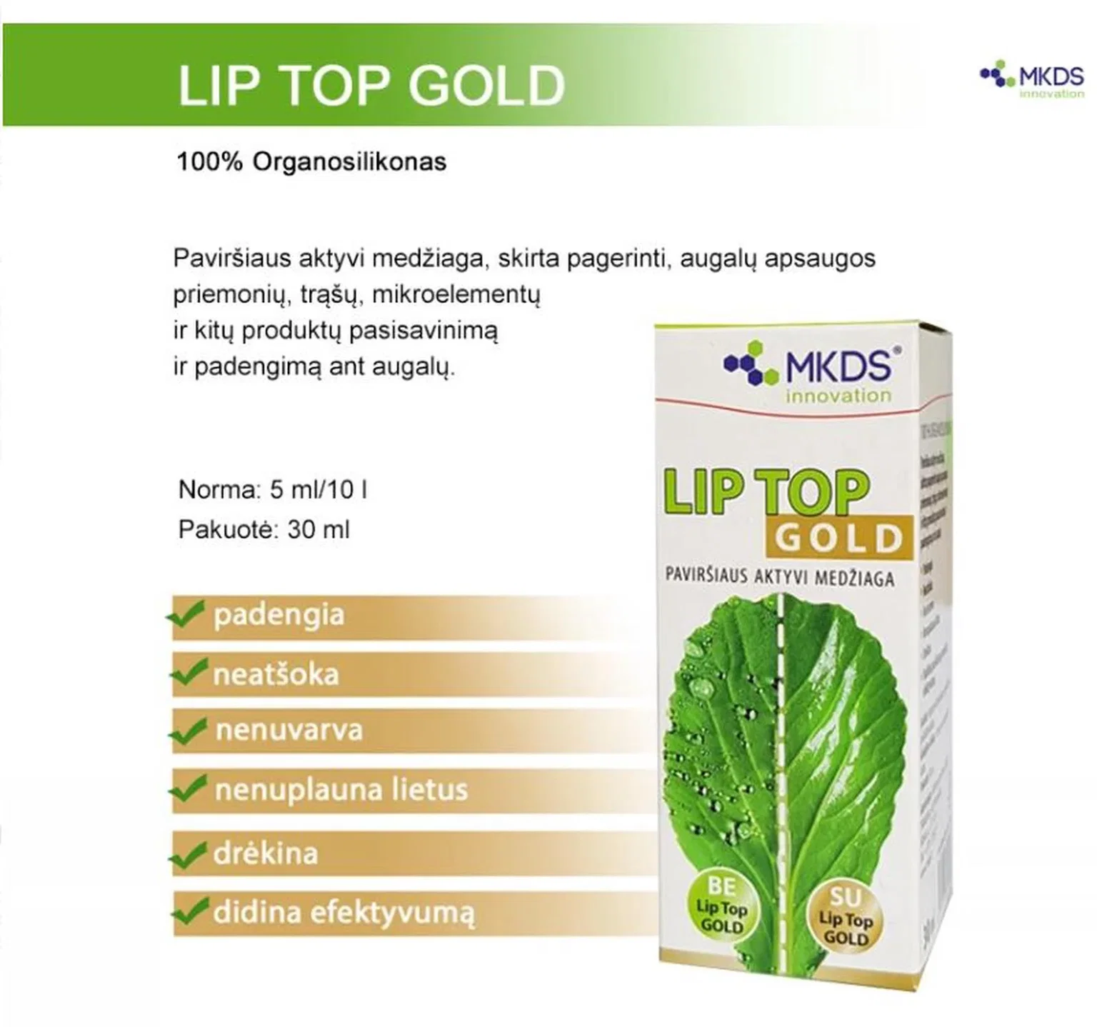Paviršiaus aktyvinamoji medžiaga LIP TOP GOLD, 30 ml-1